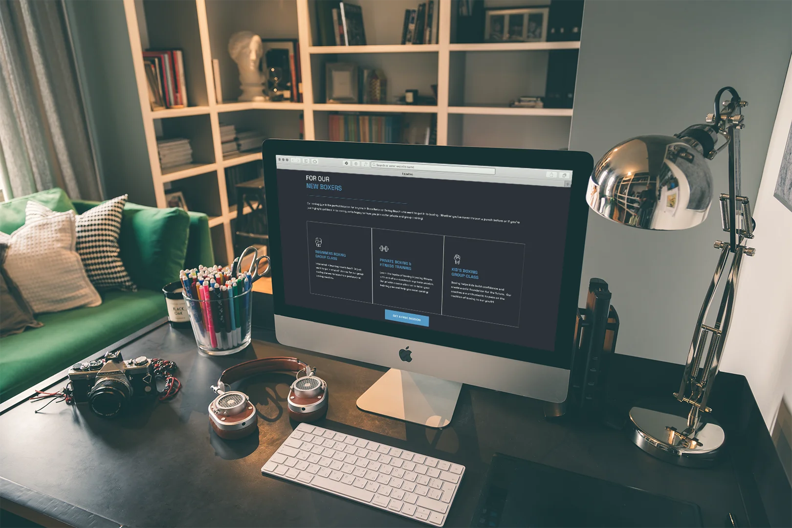 DS Boxing website on iMac